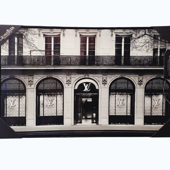 Glossista Louis Vuitton Monochrome Storefront Vinyl Canvas Framed Wall Decor - Picture 2 of 7